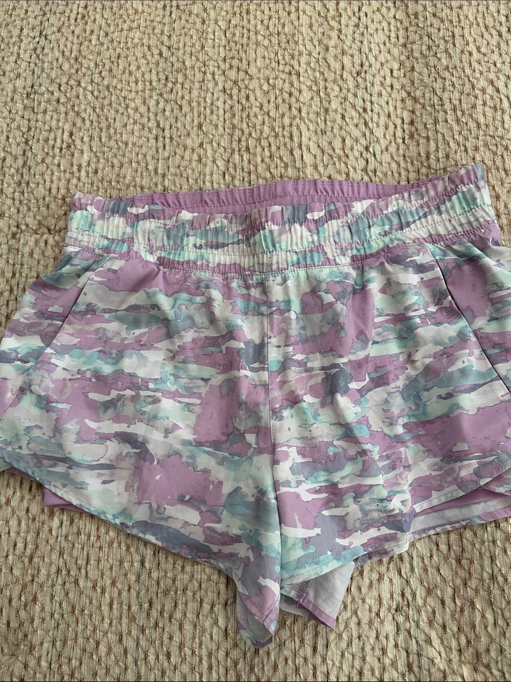 Avia Lavender & Mint Camo Athletic Shorts size L